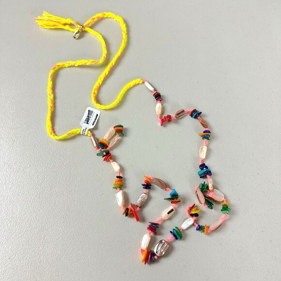 Free People Ariana Ost At The Market Necklace Pink NWT Belly Chain Shells Beach - Picture 11 of 16